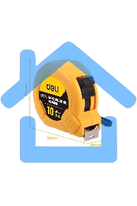 Рулетка Deli DL9010B 10м*25мм Метрическая. Корпус ударопрочный, компактный.