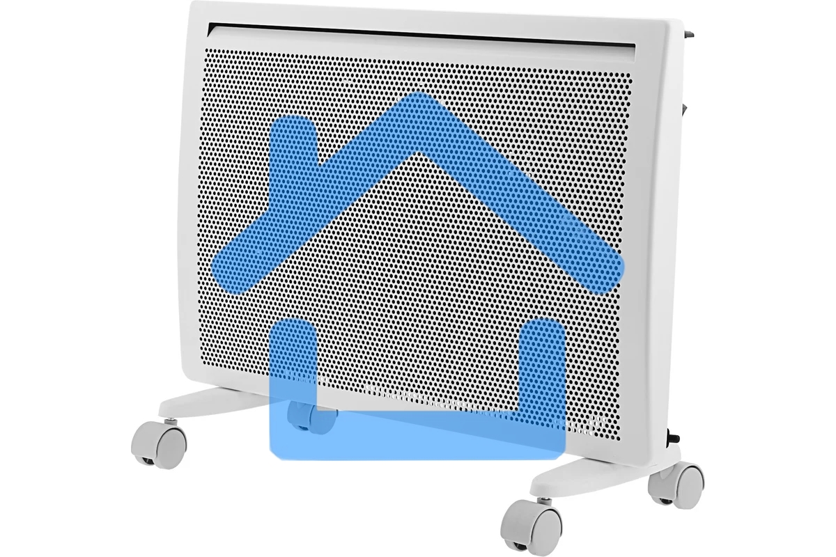 Конвектор гибридный Denzel HybridX-1500 белый, 1500 Вт, 25 м2, термостат, дисплей