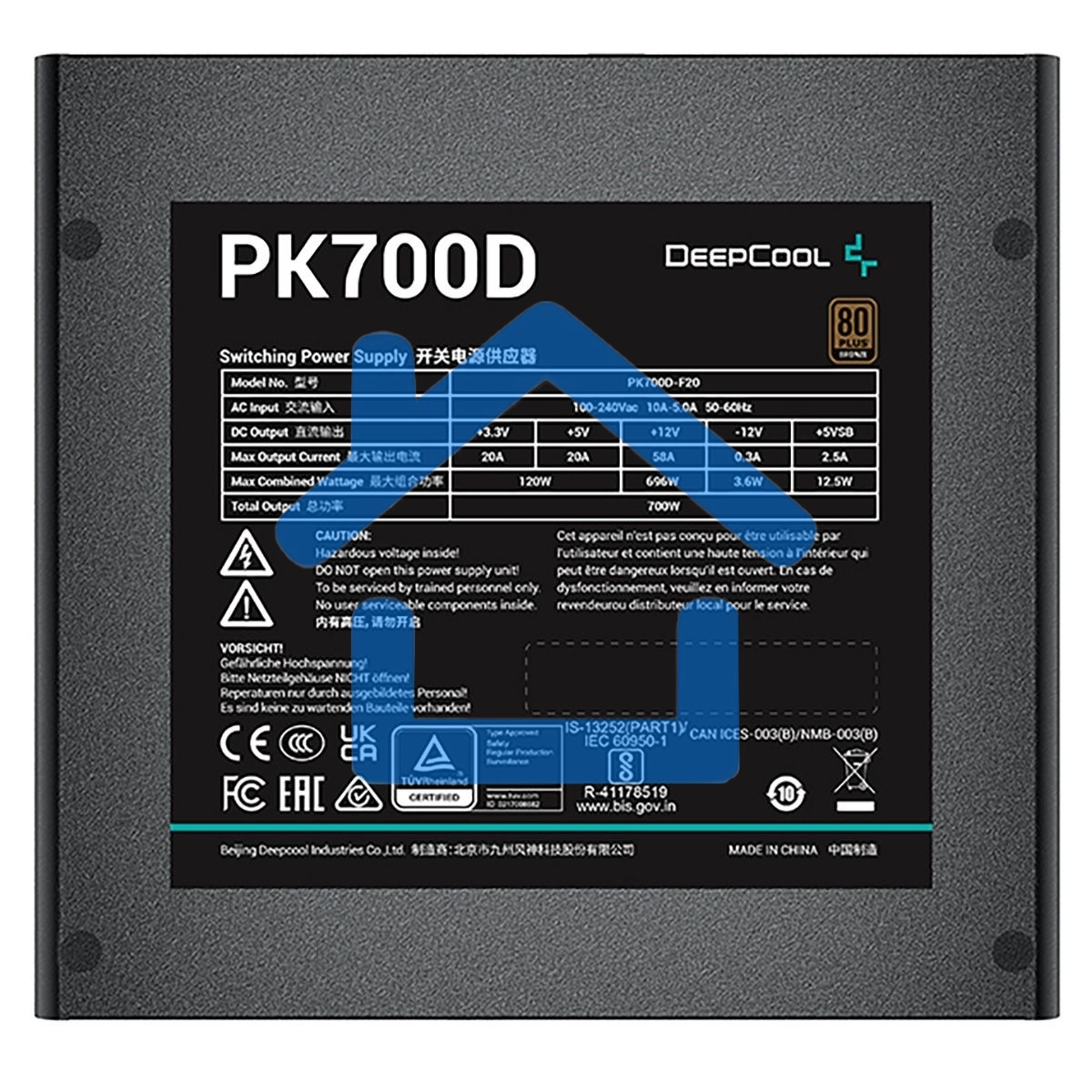 Блок питания Deepcool / GamerStorm PK700D, 700Вт, 80 PLUS Bronze, 120мм. черный