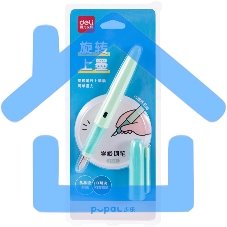 Ручка перьевая Deli Pupal (SF321GREEN) зеленый EF, синие чернила, блистер, резиновая манжета стираемая