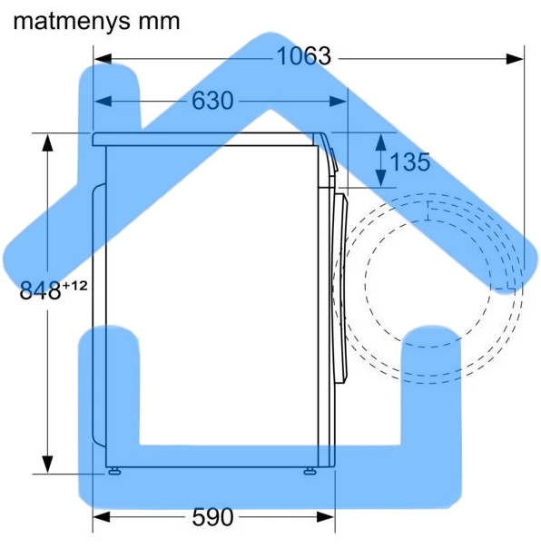 Стирально-сушильная машина Bosch WNA134L0SN белый, загр.фронтальная, макс.: 8кг, 1400 об/мин, класс: A