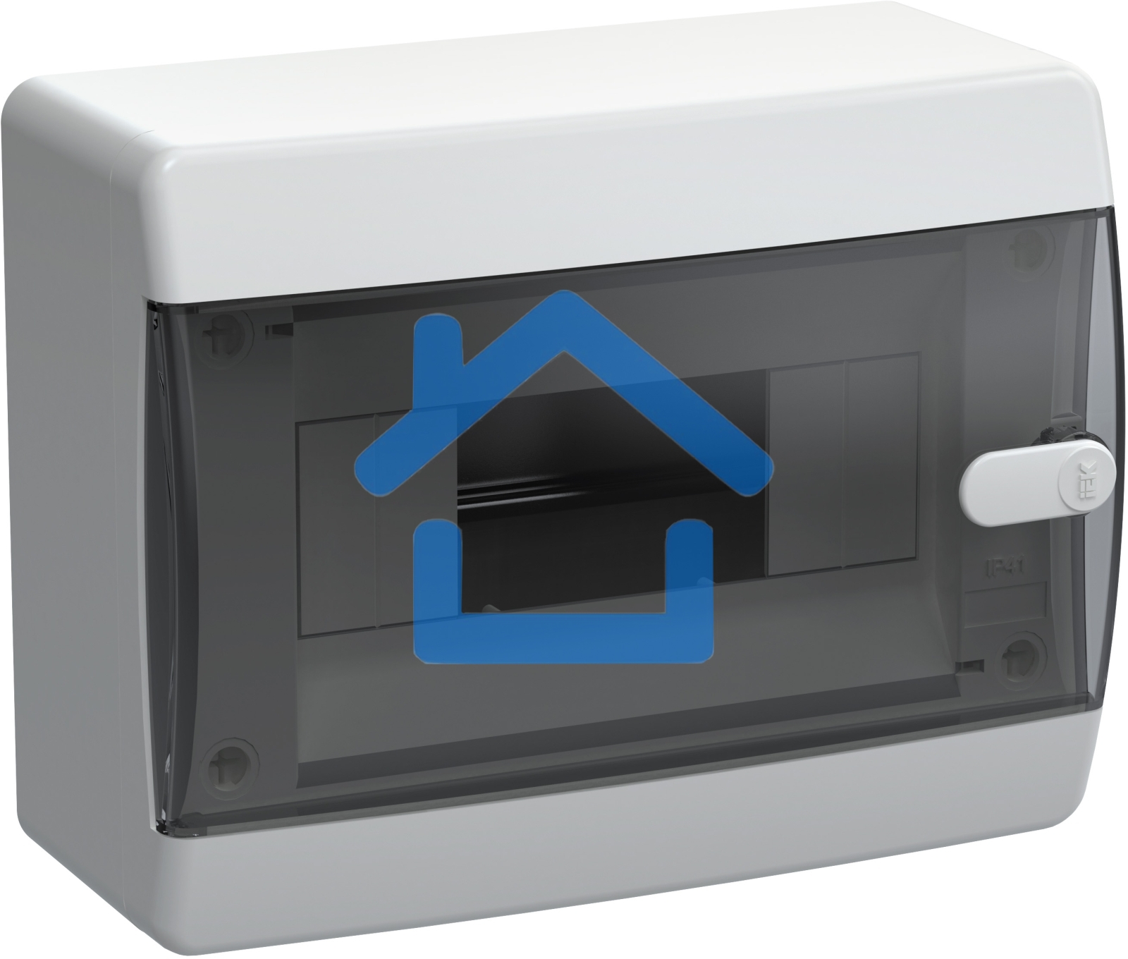 Корпус пластиковый IEK UNION Compact ЩРН-П-8 IP41 черная прозрачная дверь (UIC-KP12-N-08-41-K01)