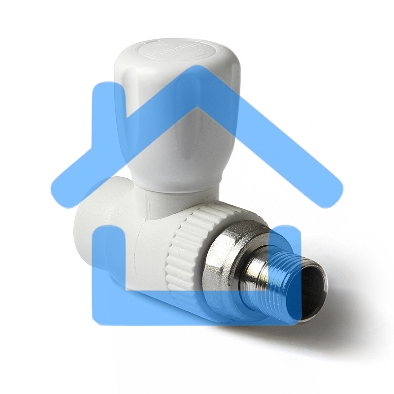 Кран шаровой 25 х 3/4' прямой для радиатора полипропиленовый PPR белый