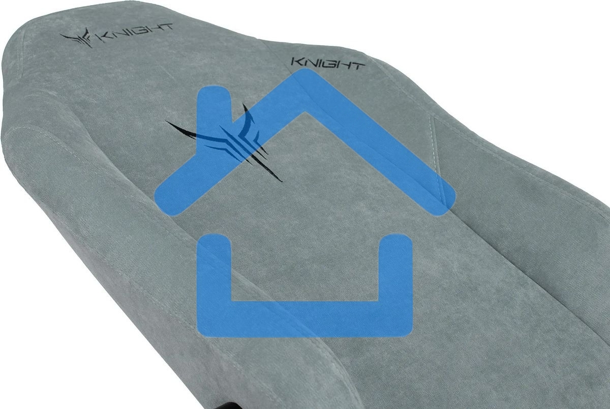 Кресло игровое Бюрократ Knight N1 Fabric серо-голубой Light-28 с подголов. крестовина металл
