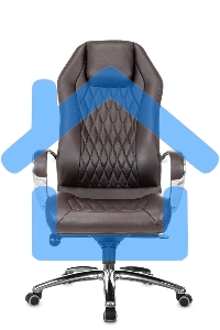 Кресло руководителя Бюрократ _AURA/BROWN коричневый, кожа, крестовина алюминий