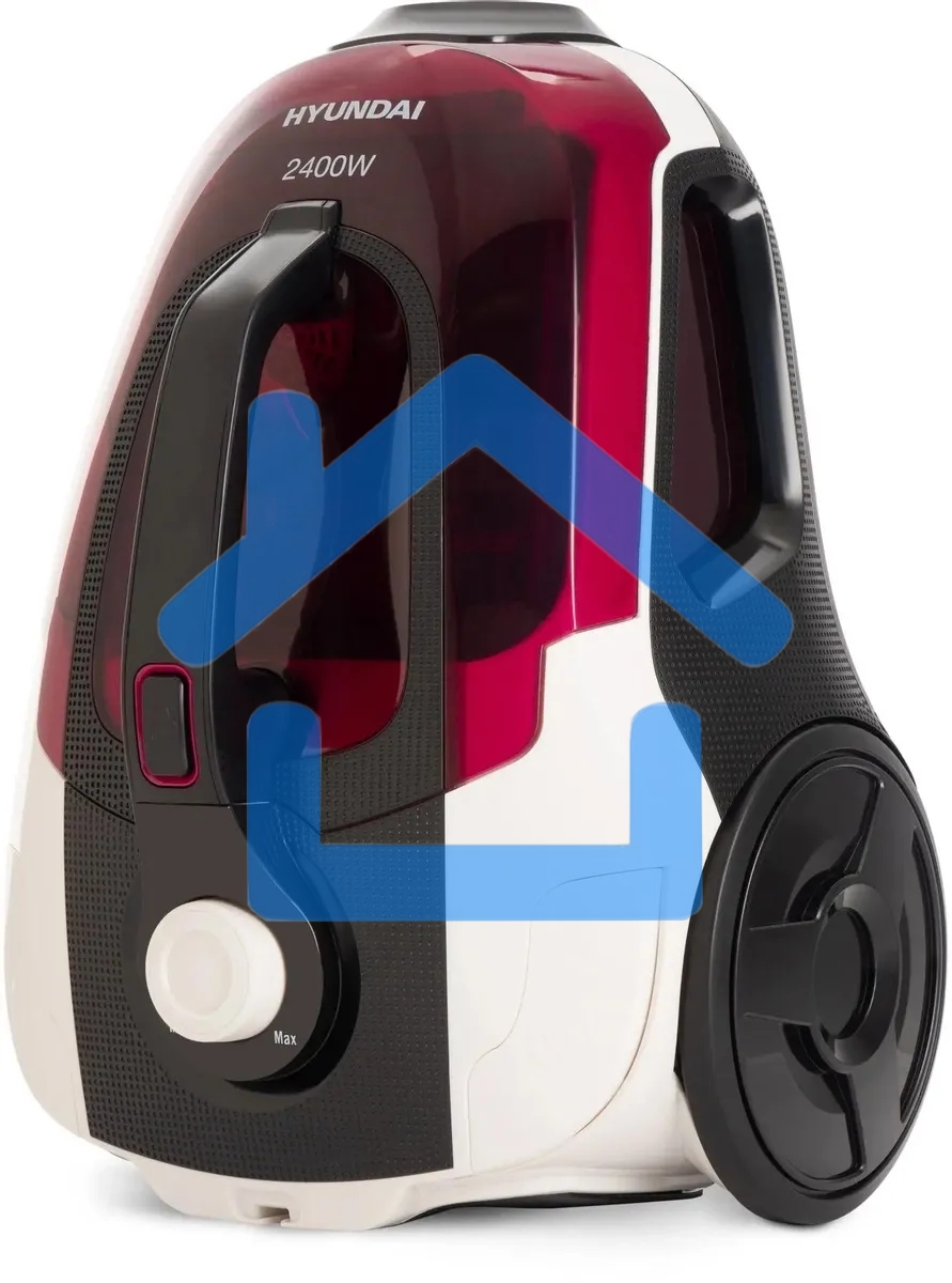 Пылесос Hyundai HYV-C3370 белый/красный, 380/2400 Вт, уборка сухая, пылесборник контейнер 3.5 л