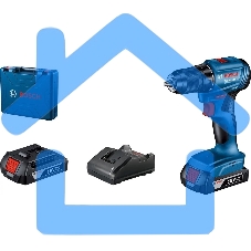 Дрель-шуруповерт Bosch GSB 185-LI, Аккумуляторная, 18В, 2 АКБ, Кейс