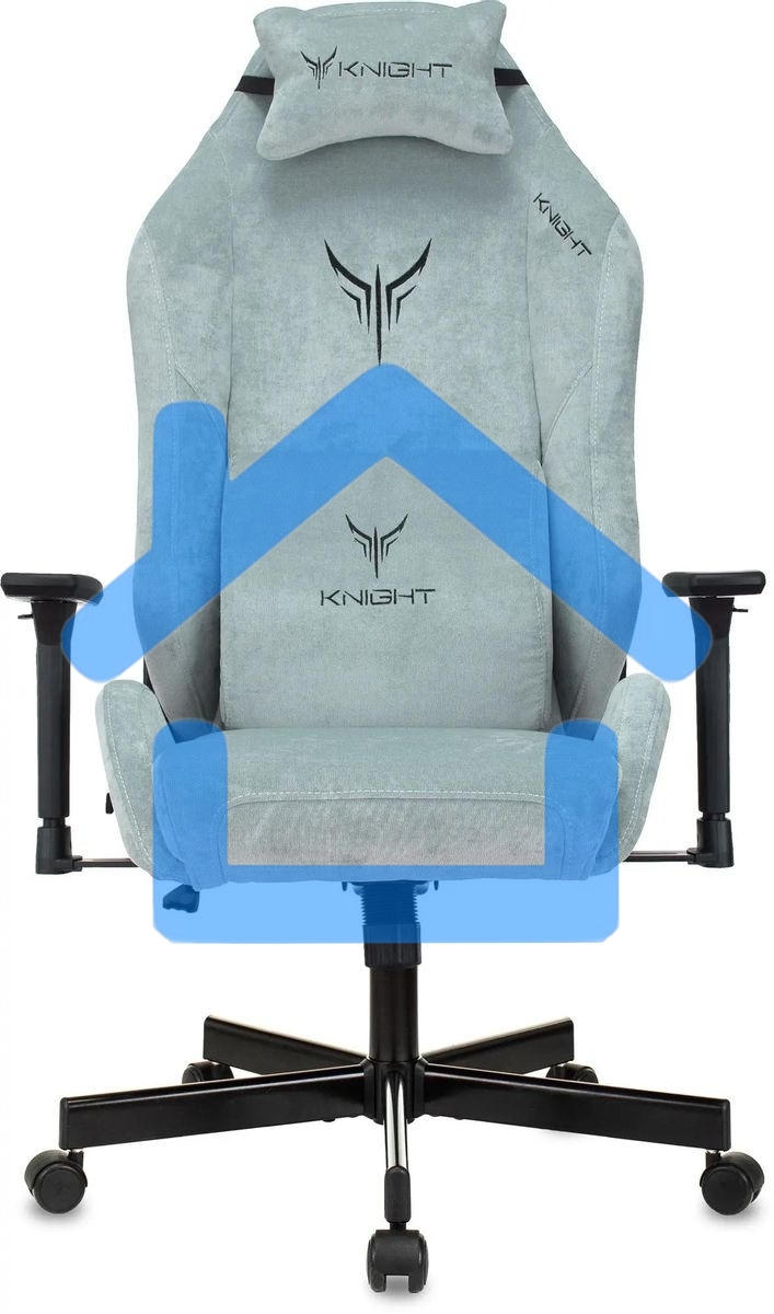Кресло игровое Бюрократ Knight N1 Fabric серо-голубой Light-28 с подголов. крестовина металл