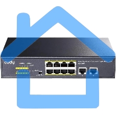 Коммутатор Cudy 8 RJ-45 10/100/1000M PSE ports +2 RJ45 10/100/1000 Uplink Port Unmanaged PoE+ Switch 120W, CCTV/VLAN mode support, long distance:250M at CCTV mode. 802.3af/at standard, Aternative 1/2(+),3/6(-), Rack-mountable Steel Case, Watchdog, 120W in