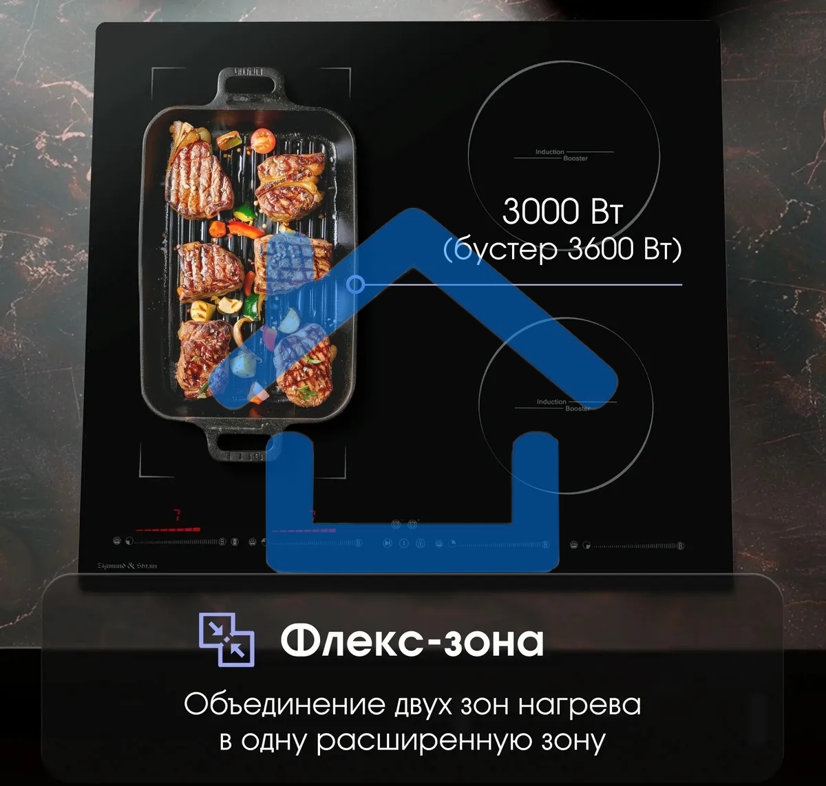 Индукционная варочная панель Zigmund & Shtain CIS 032.60 BX Hi-Light, независимая, черный