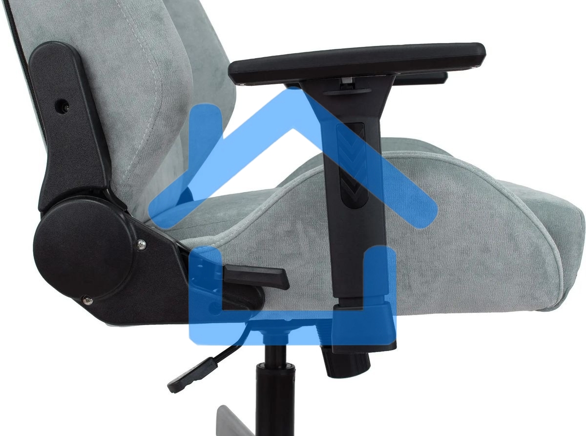 Кресло игровое Бюрократ Knight N1 Fabric серо-голубой Light-28 с подголов. крестовина металл
