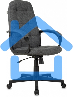 Кресло руководителя Бюрократ CH 002 Fabric 3C1 серый, крестов. пластик