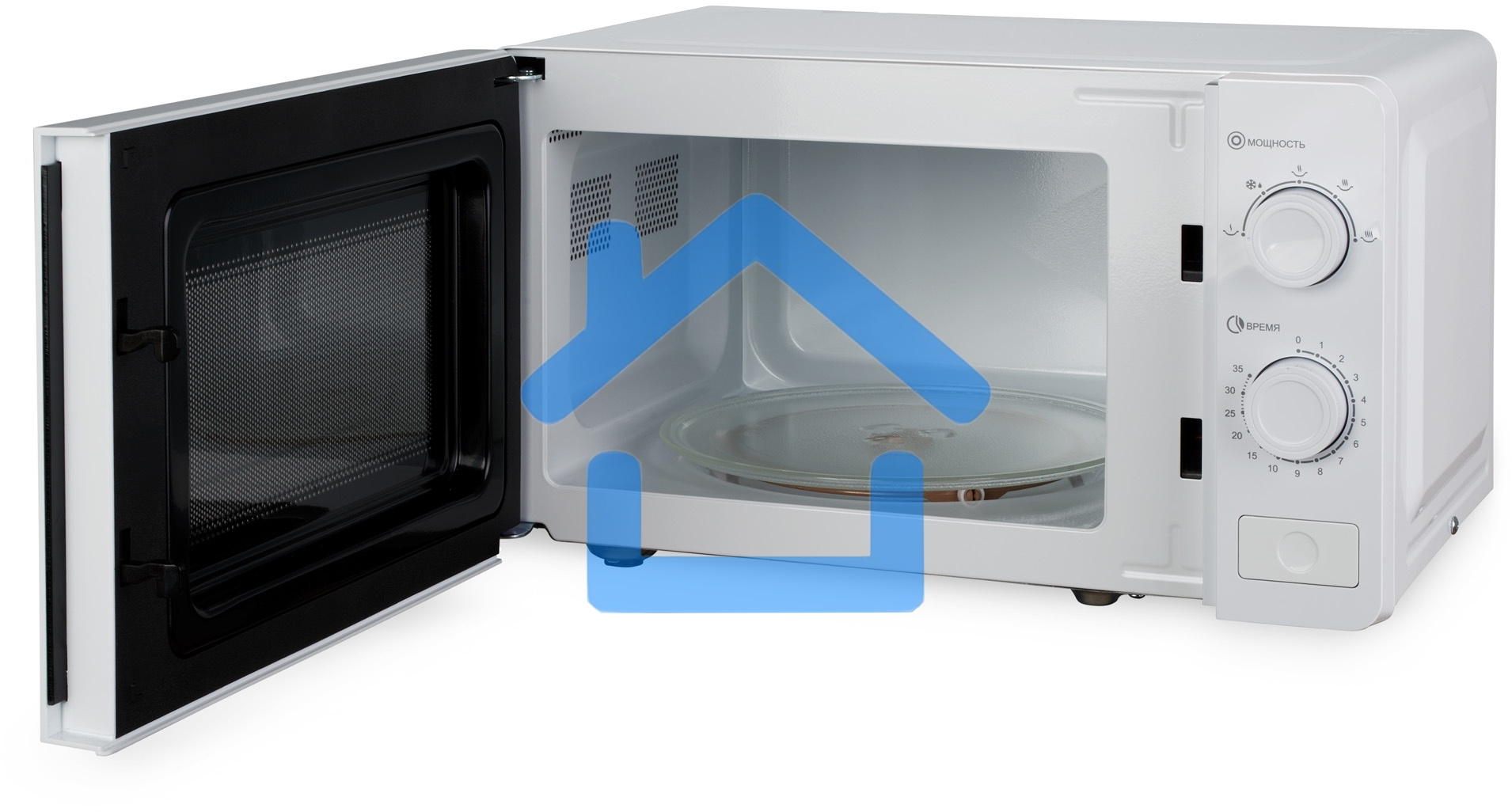 Микроволновая печь Hyundai HYM-M2009 белый, 20 л, 700 Вт, переключатели - поворотный механизм