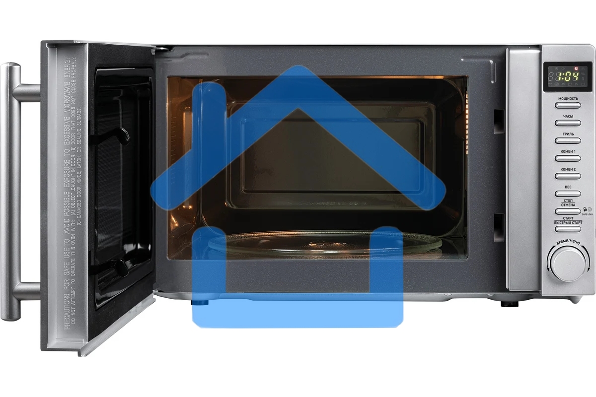 Микроволновая печь BBK 20MWG-733T/BS-M серебристый, 20 л, 700 Вт, поворотный тактовый механизм, кнопки