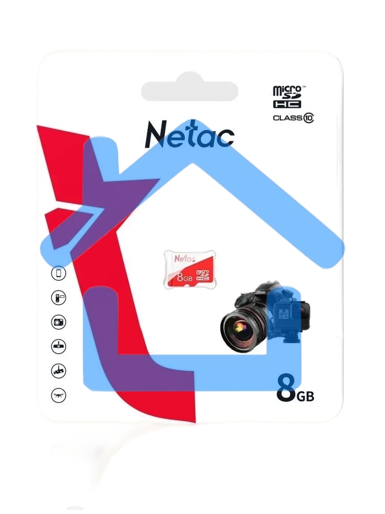 Карта памяти Netac P500 ECO MicroSDHC 8Gb C10 NT02P500ECO-008G-S