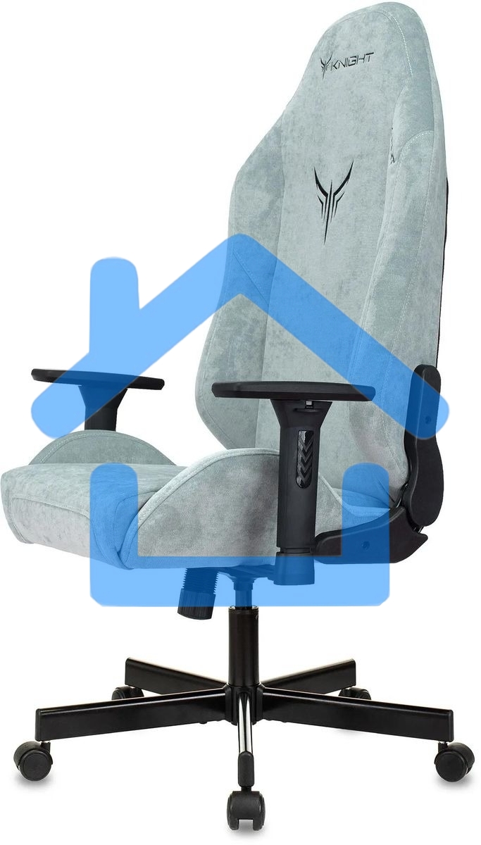 Кресло игровое Бюрократ Knight N1 Fabric серо-голубой Light-28 с подголов. крестовина металл