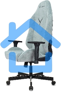 Кресло игровое Бюрократ Knight N1 Fabric серо-голубой Light-28 с подголов. крестовина металл