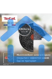 Сковорода блинная Tefal Rock 04235525 круглая 25см покрытие: Mineralia ручка несъемная (без крышки) черный