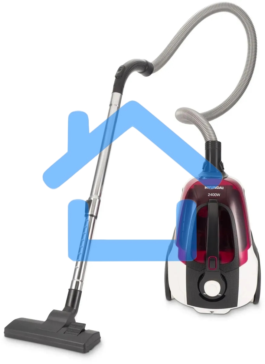 Пылесос Hyundai HYV-C3370 белый/красный, 380/2400 Вт, уборка сухая, пылесборник контейнер 3.5 л