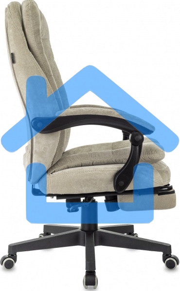 Кресло руководителя Бюрократ T-9950MSG-F Fabric песочный Light-21, крестов. пластик, подст. для ног