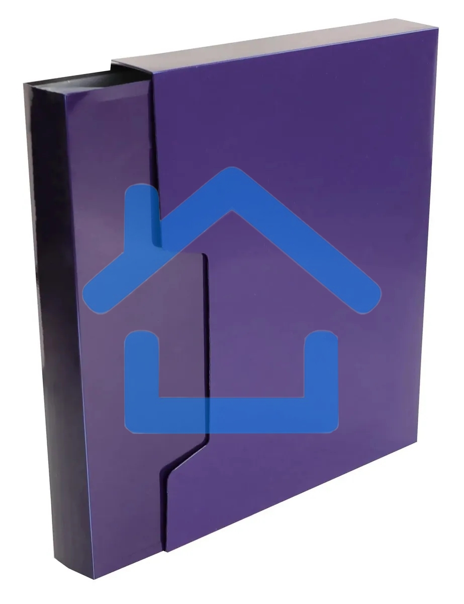 Папка с 80 прозрачными вкладками Бюрократ DeLuxe DLVBOX80BBERRY A4, пластик, 0.7мм, черничный в коробе