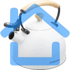 Чайник для плиты металлический Starwind Chef Country 2.5л. белый (SW-CH1712)