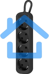 Удлинитель Defender M418 черный, 1.8 м, EURO, 4 розетки, 2200 Вт