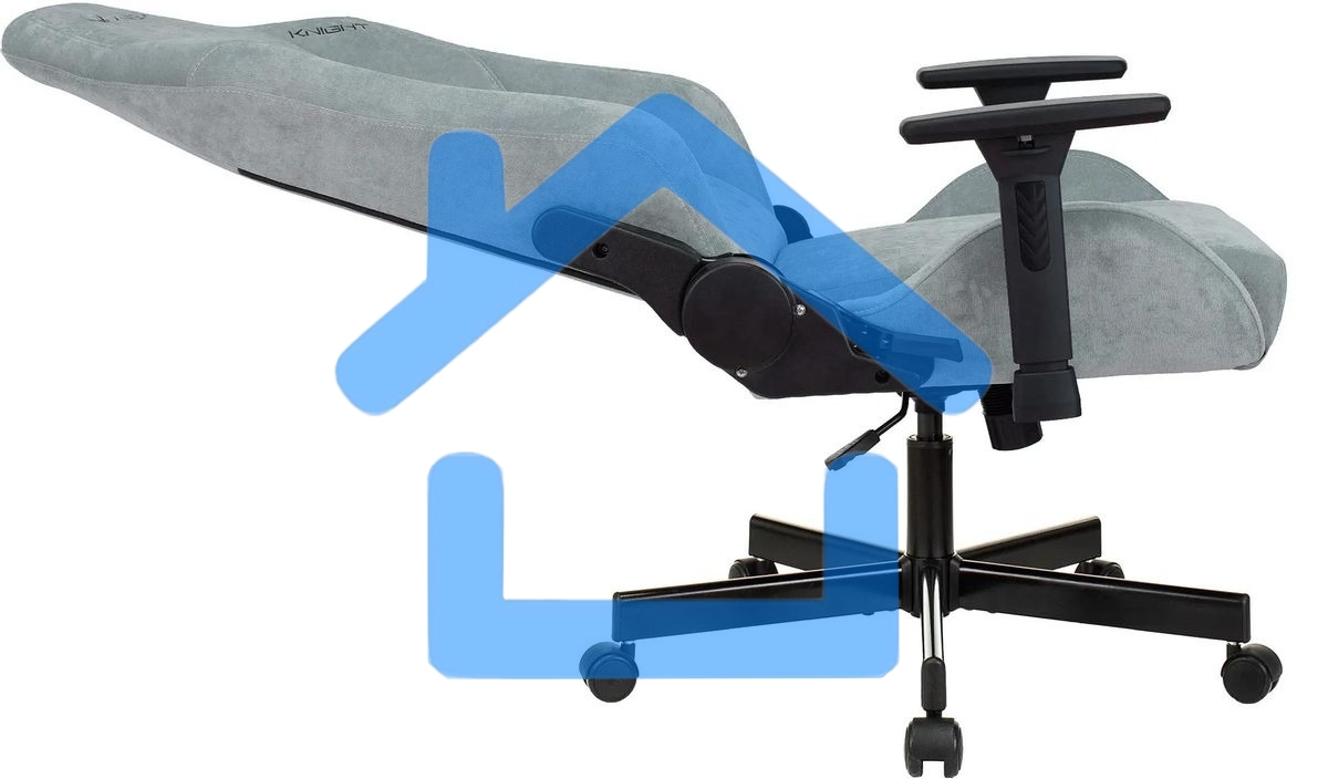 Кресло игровое Бюрократ Knight N1 Fabric серо-голубой Light-28 с подголов. крестовина металл