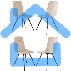 Стул для дома Бюрократ CH-K1_4 комплект 4шт бежевый Holland 06 металл черный на ножках (CH-K1_1/HL07_4)