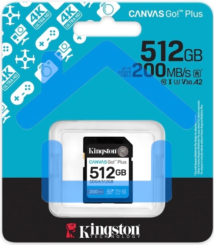 Флеш карта SDXC 512Gb Kingston SDG4/512Gb Canvas Go! Plus w/o adapter