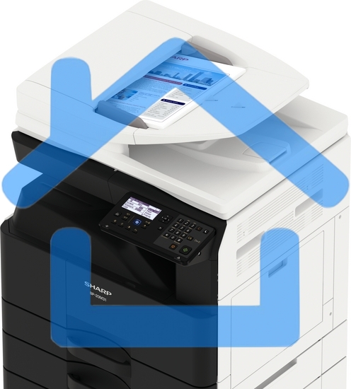 МФУ лазерное Sharp BP-20M31T, А3, ч/б, печ. до 31 стр./мин., 600 x 600 dpi, Ethernet, USB