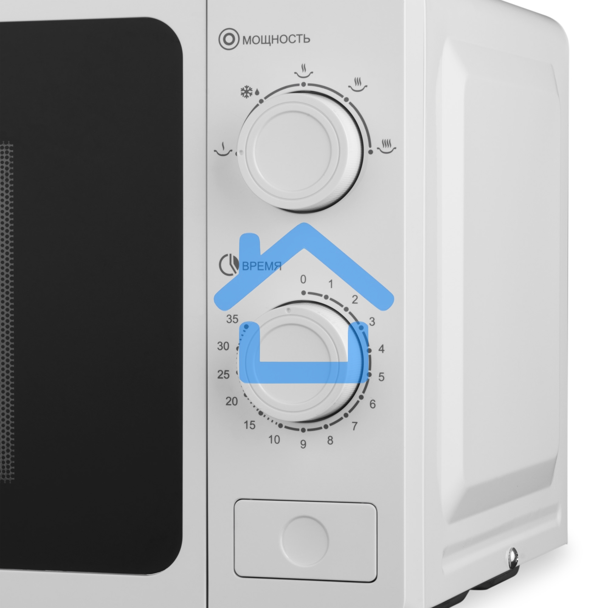 Микроволновая печь Hyundai HYM-M2009 белый, 20 л, 700 Вт, переключатели - поворотный механизм