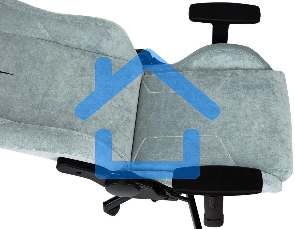 Кресло игровое Бюрократ Knight N1 Fabric серо-голубой Light-28 с подголов. крестовина металл