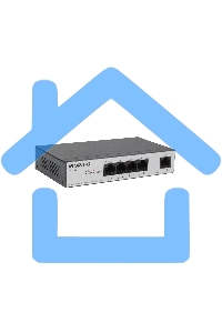 Коммутатор Unmanaged Switch 4x1000Base-T PoE, 1x1000Base-T, PoE Budget 60W, Long-range PoE up to 250m, metal case