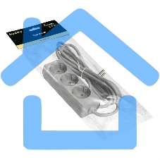 Удлинитель ExeGate ECE-3-3G (EX285805RUS), серый, 3 м, евровилка с заземлением, 3 евророзетки с заземлением, 2200 Вт