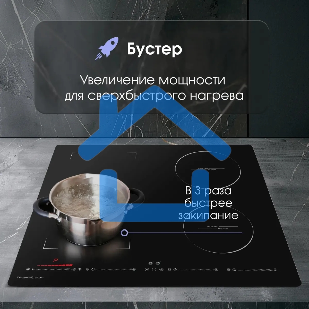 Индукционная варочная панель Zigmund & Shtain CIS 032.60 BX Hi-Light, независимая, черный