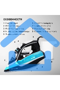 Утюг Hyundai H-SI01336 2800Вт черный/голубой