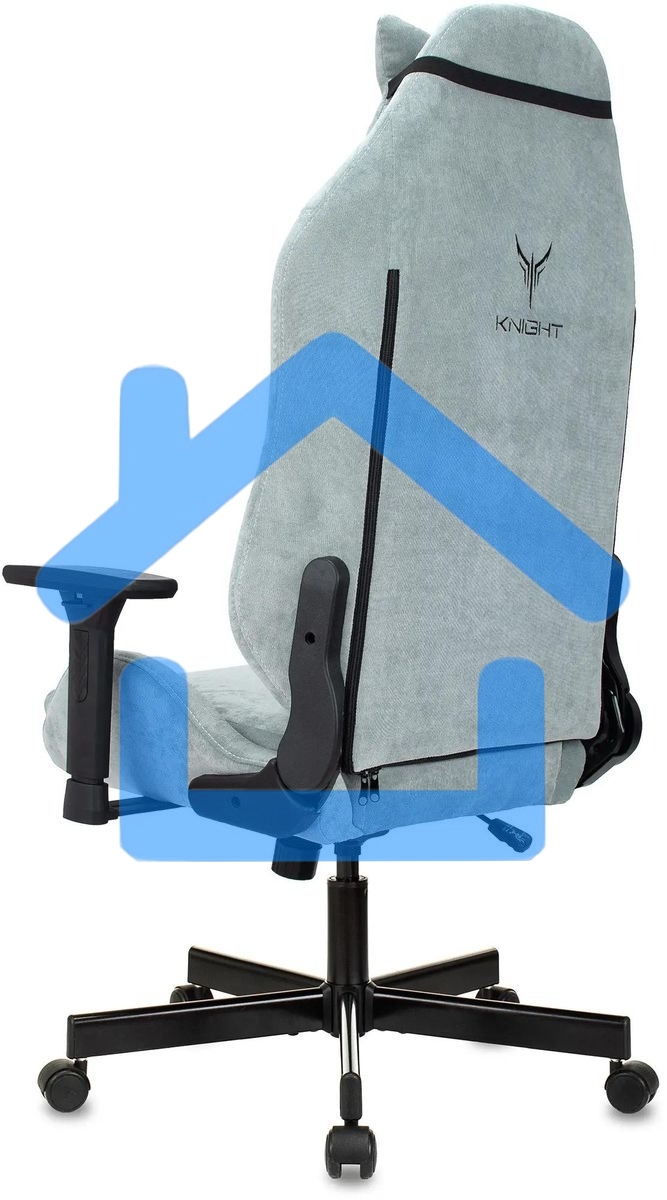 Кресло игровое Бюрократ Knight N1 Fabric серо-голубой Light-28 с подголов. крестовина металл