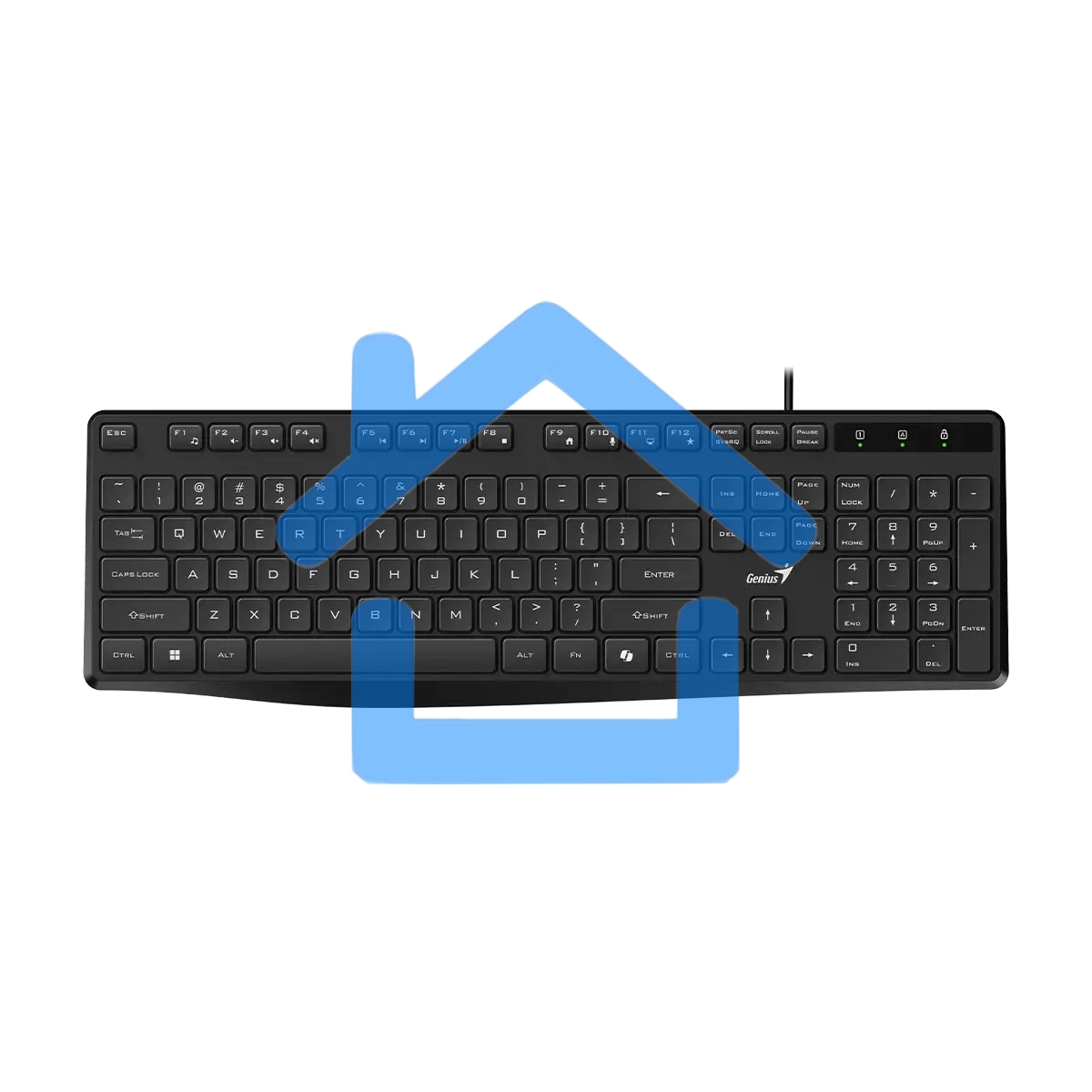 Клавиатура проводная Genius KB-117S Copilot бесшумная/шоколадные клавиши/USB/кабель 1.5м/черный (31300017402)