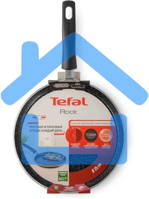 Сковорода блинная Tefal Rock 04235525 круглая 25см покрытие: Mineralia ручка несъемная (без крышки) черный