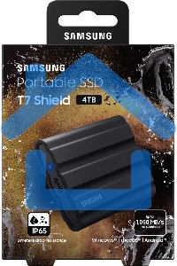 Внешний SSD Samsung T7 Shield, 4TB, USB 3.2 Gen 2 Type-C, R/W 1050/1000, черный