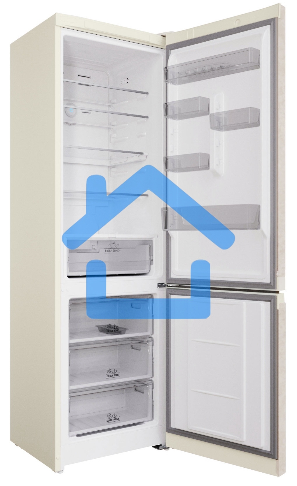 Холодильник Hotpoint HT 7201I AB O3 мраморный двухкамерный 239/83л морозилка снизу, No Frost
