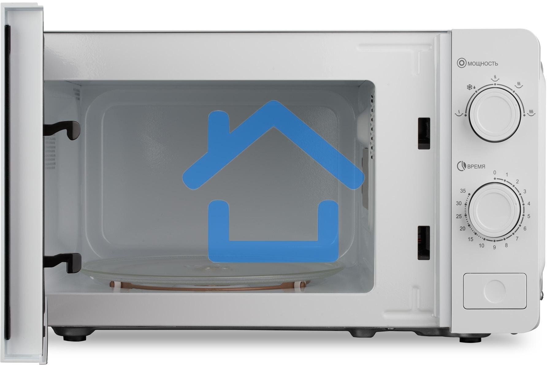 Микроволновая печь Hyundai HYM-M2009 белый, 20 л, 700 Вт, переключатели - поворотный механизм