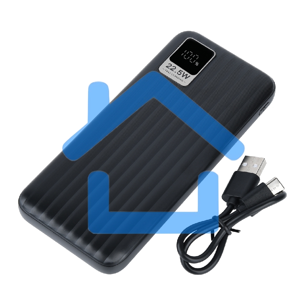 Портативный аккумулятор Perfeo Powerbank WATERFALL 10000 mAh/LED дисплей/PD + QC 3.0/Type-C/2 USB/Выход: 5A, max 22.5Wчерный (PF_E1469)
