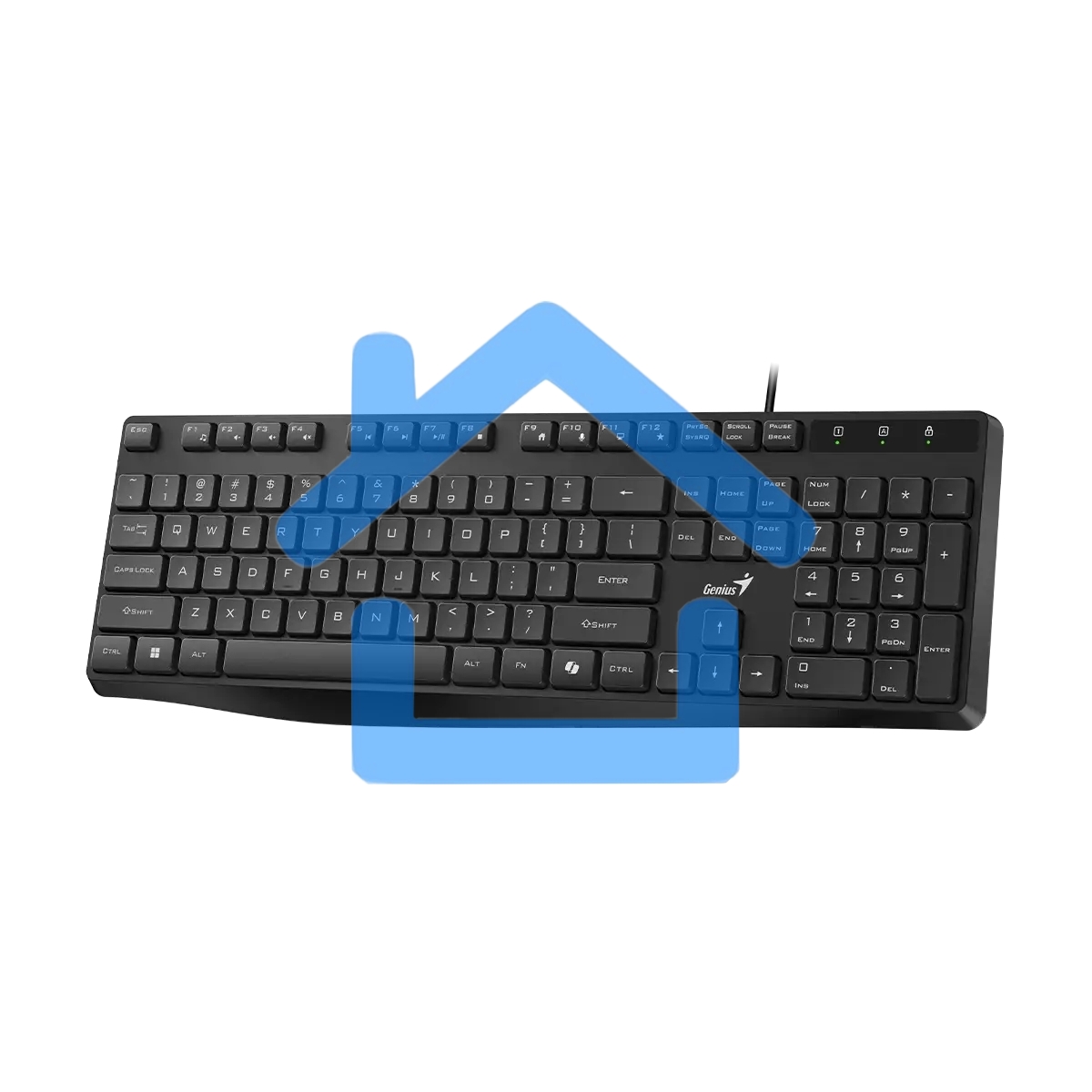 Клавиатура проводная Genius KB-117S Copilot бесшумная/шоколадные клавиши/USB/кабель 1.5м/черный (31300017402)