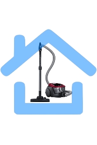 Пылесос Samsung VC18M31A0HP бордовый/черный, 380/1800 Вт, уборка сухая, пылесборник контейнер 2 л