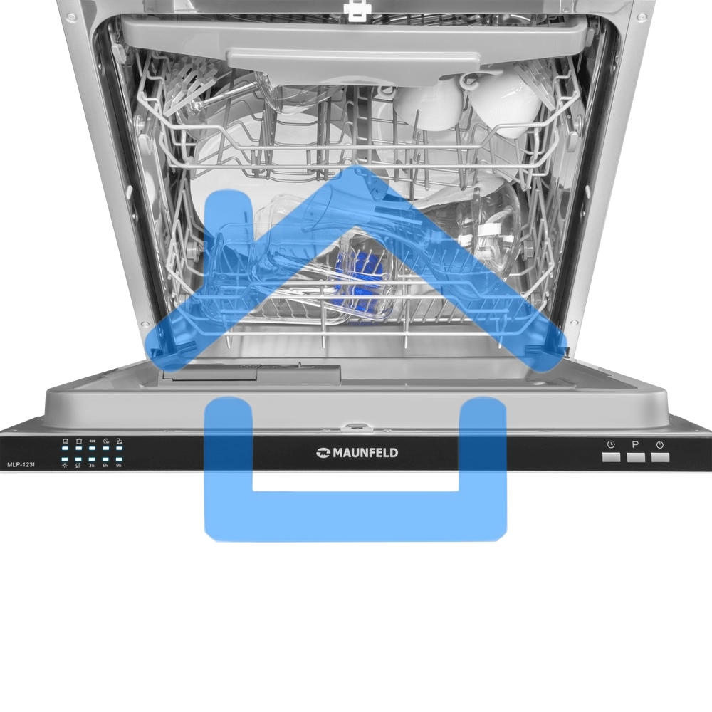 Встраиваемая посудомоечная машина Maunfeld MLP-123I, черный, 59.8 см, 14 компл., 49 дБ, класс A++