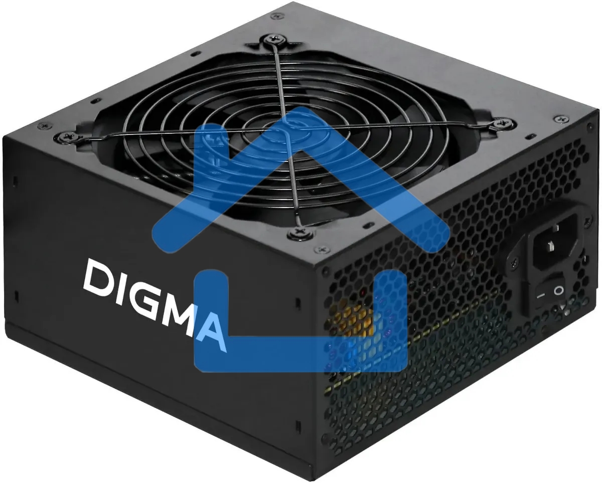 Блок питания Digma DPSU-400W-WH, 400 Вт, 80 PLUS белый, 120 мм, черный