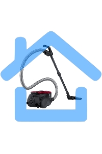 Пылесос Samsung VC18M31A0HP бордовый/черный, 380/1800 Вт, уборка сухая, пылесборник контейнер 2 л