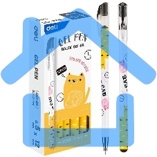 Ручка гелевая Deli EG81-BK ассорти, черные чернила, игловидный пишущий наконечник, линия 0.5мм